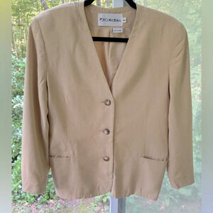 JH Collectibles size S Linen & Silk Lined Blazer V-neck button front, pocs